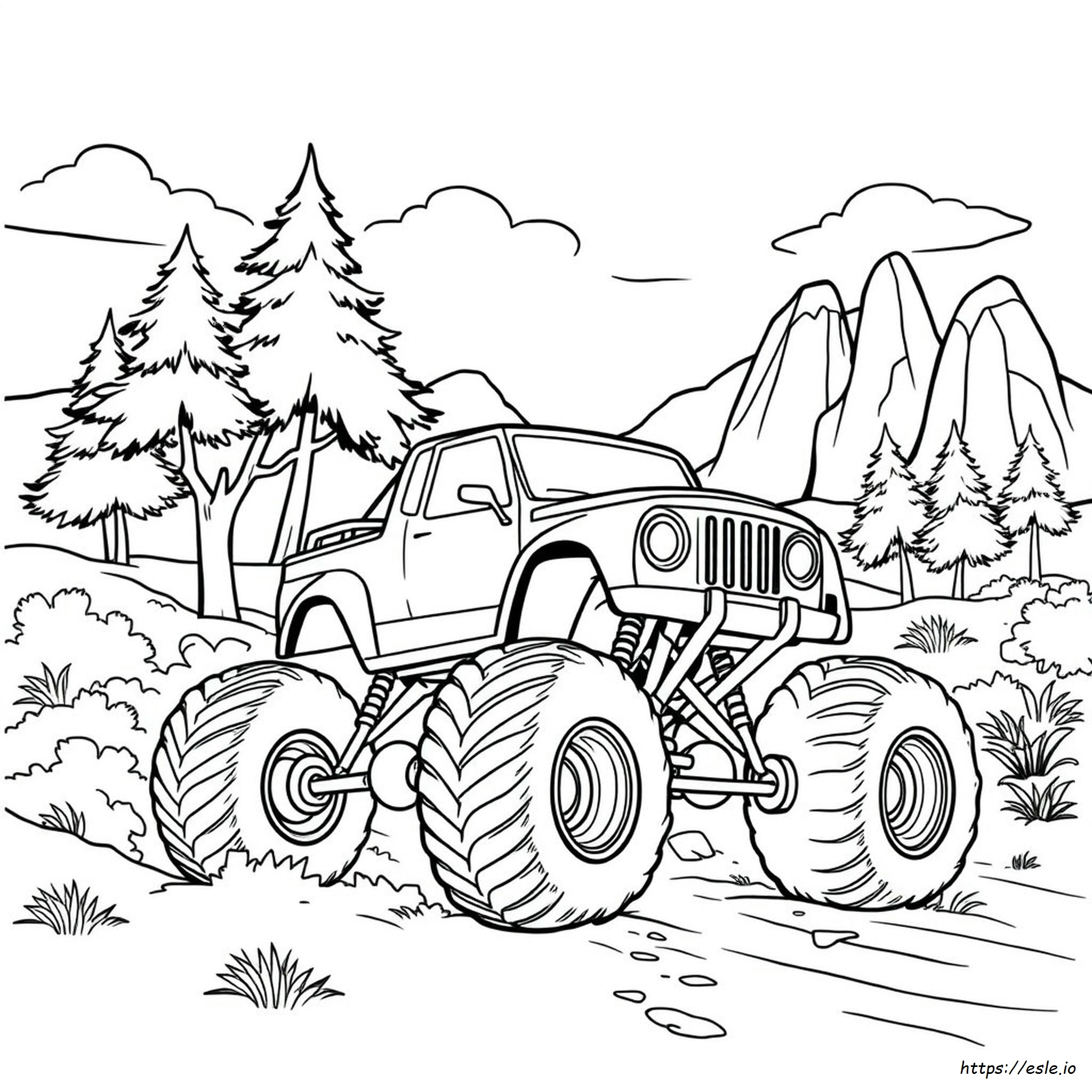 Hirviöauto Värityskuva - Ilmainen PDF