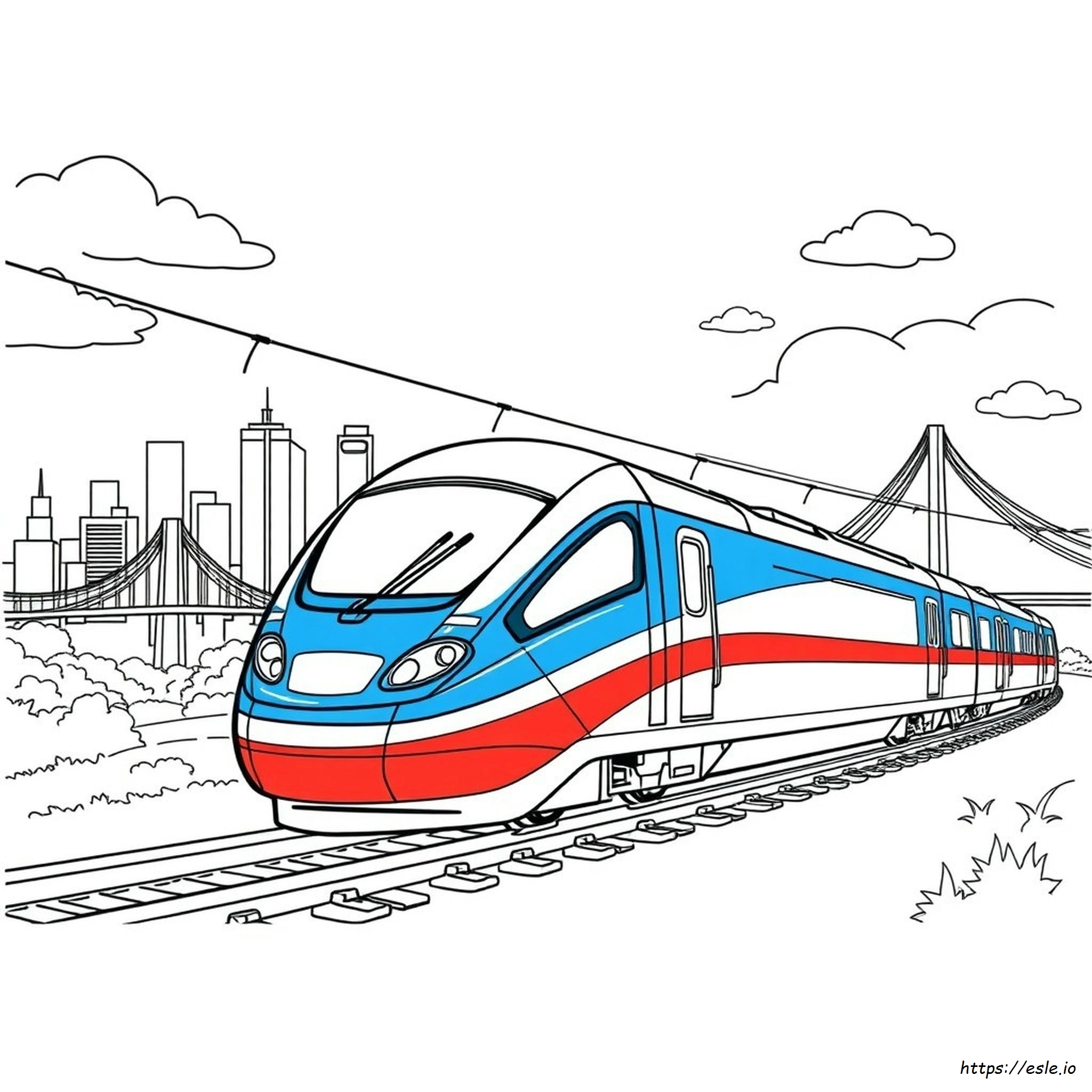 Printable Bullet Train Coloring Pages