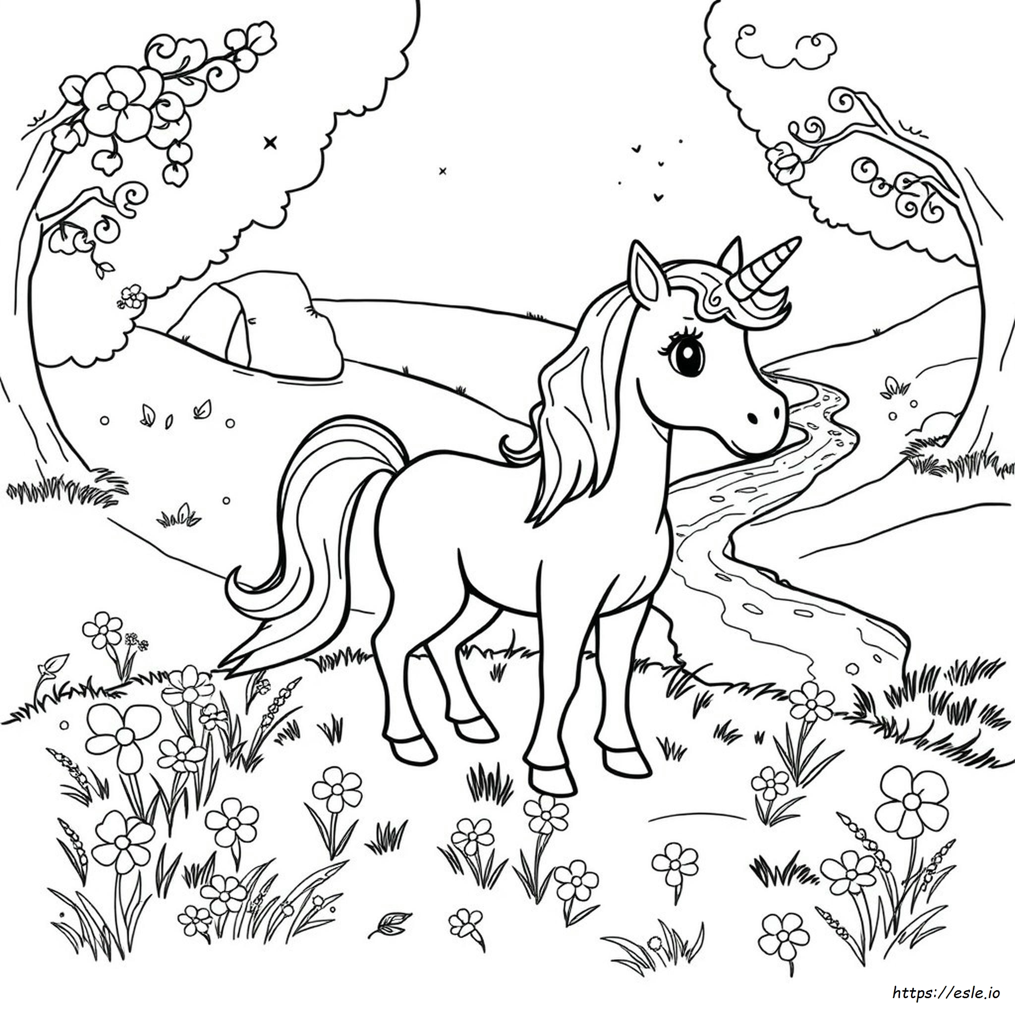 Cartoon Unicorn Coloring Pages - Free Printable