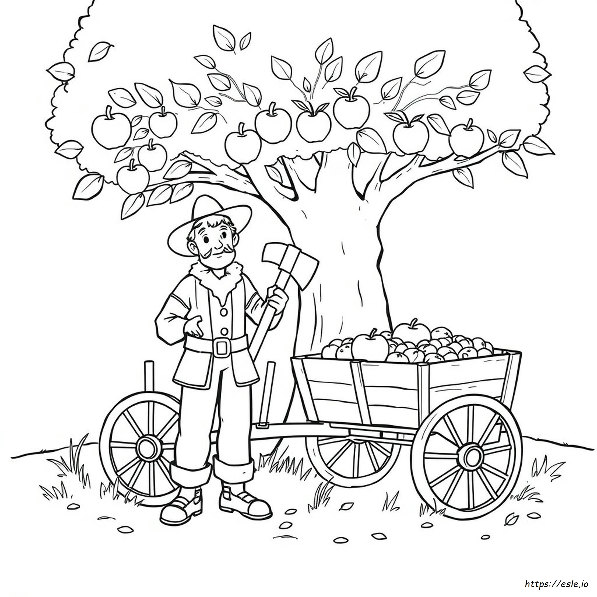 Free Coloring Pages Of Johnny Appleseed