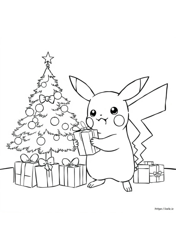 Pikachu Christmas Coloring Pages Printable