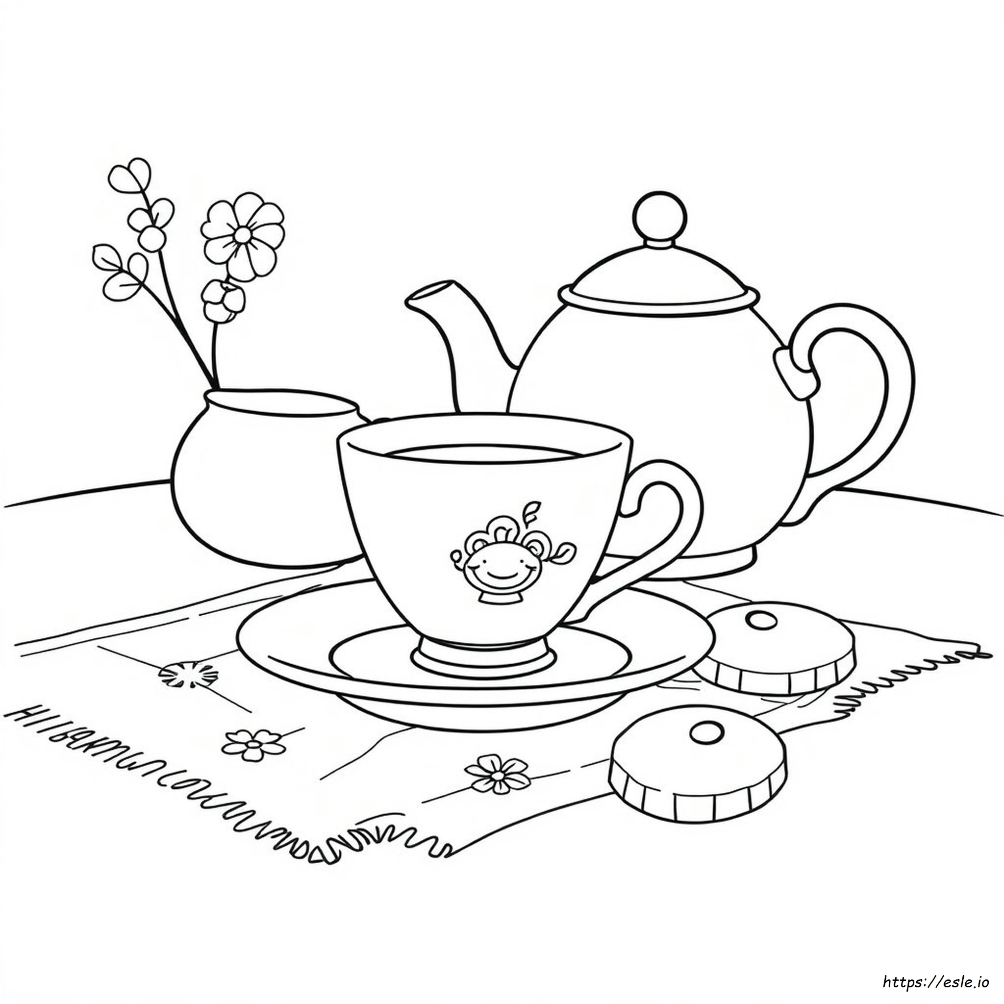 Tea Cup Colouring Pages