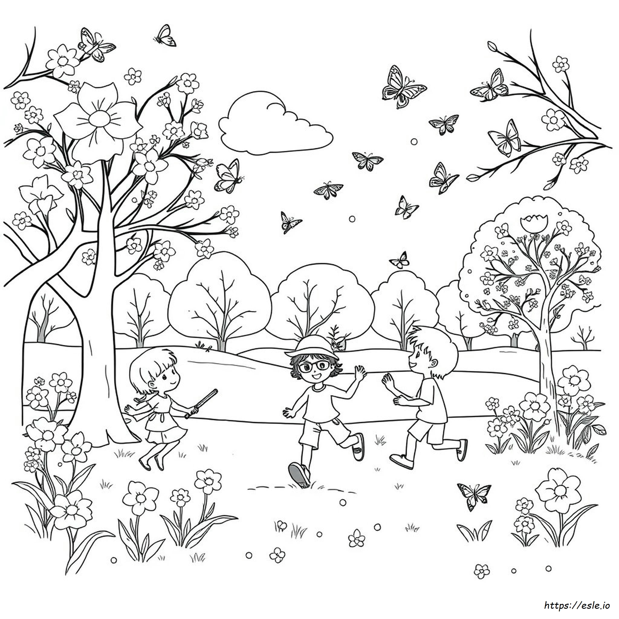 Free Printable Kids Spring Coloring Page