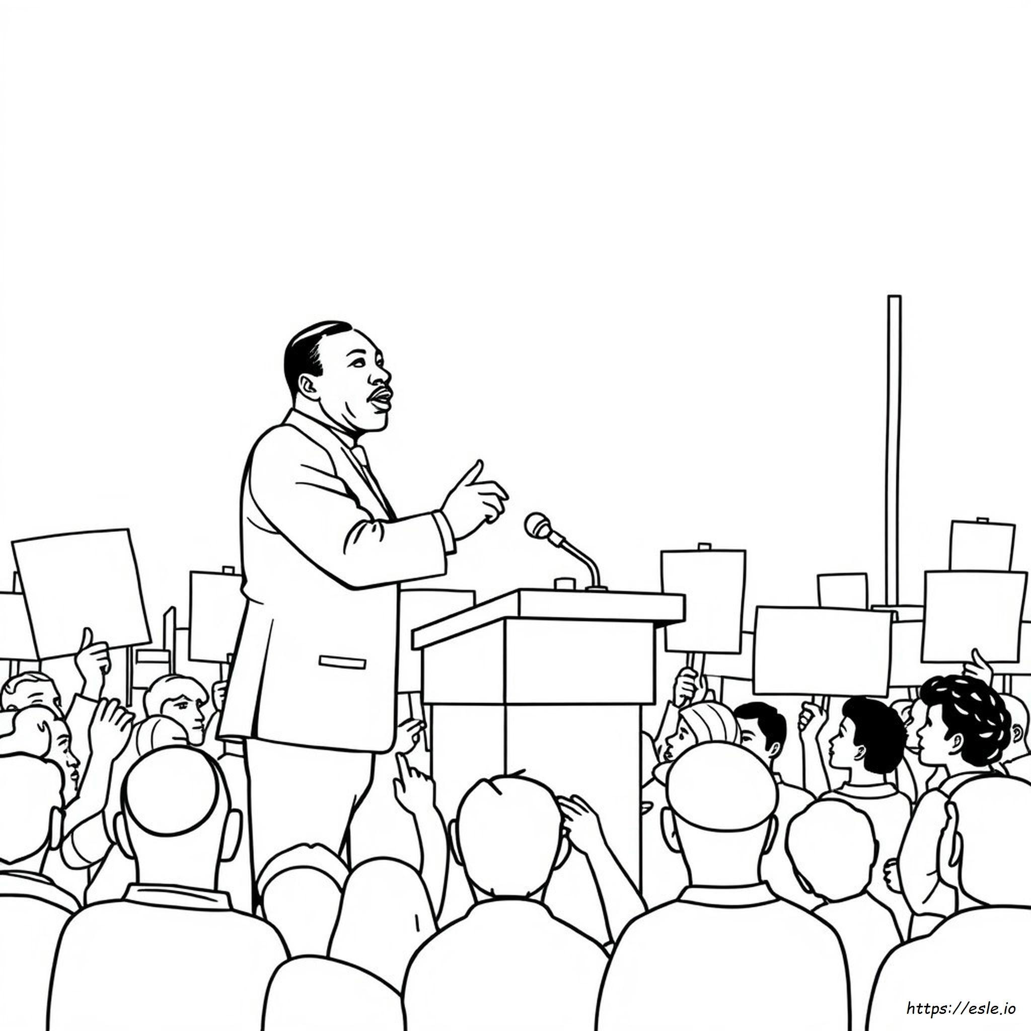 Dr. Martin Luther King Jr. Ausmalbild zum Ausdrucken
