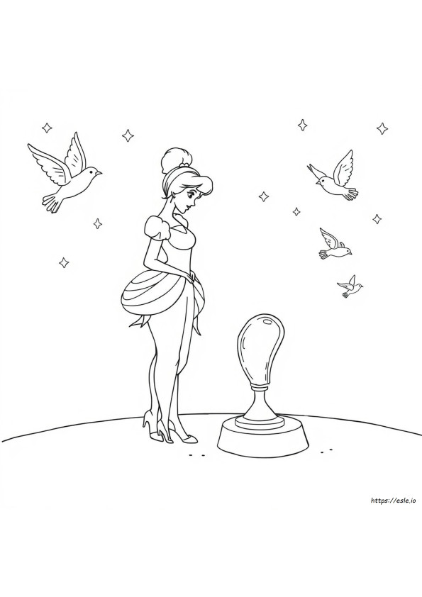 Cinderella Birds Coloring Pages