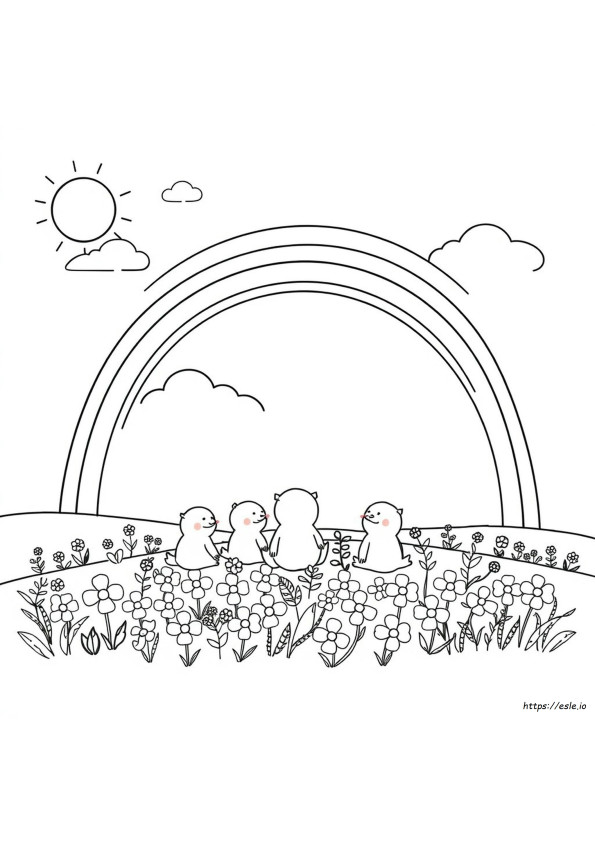 Orange Rainbow Friends Colouring