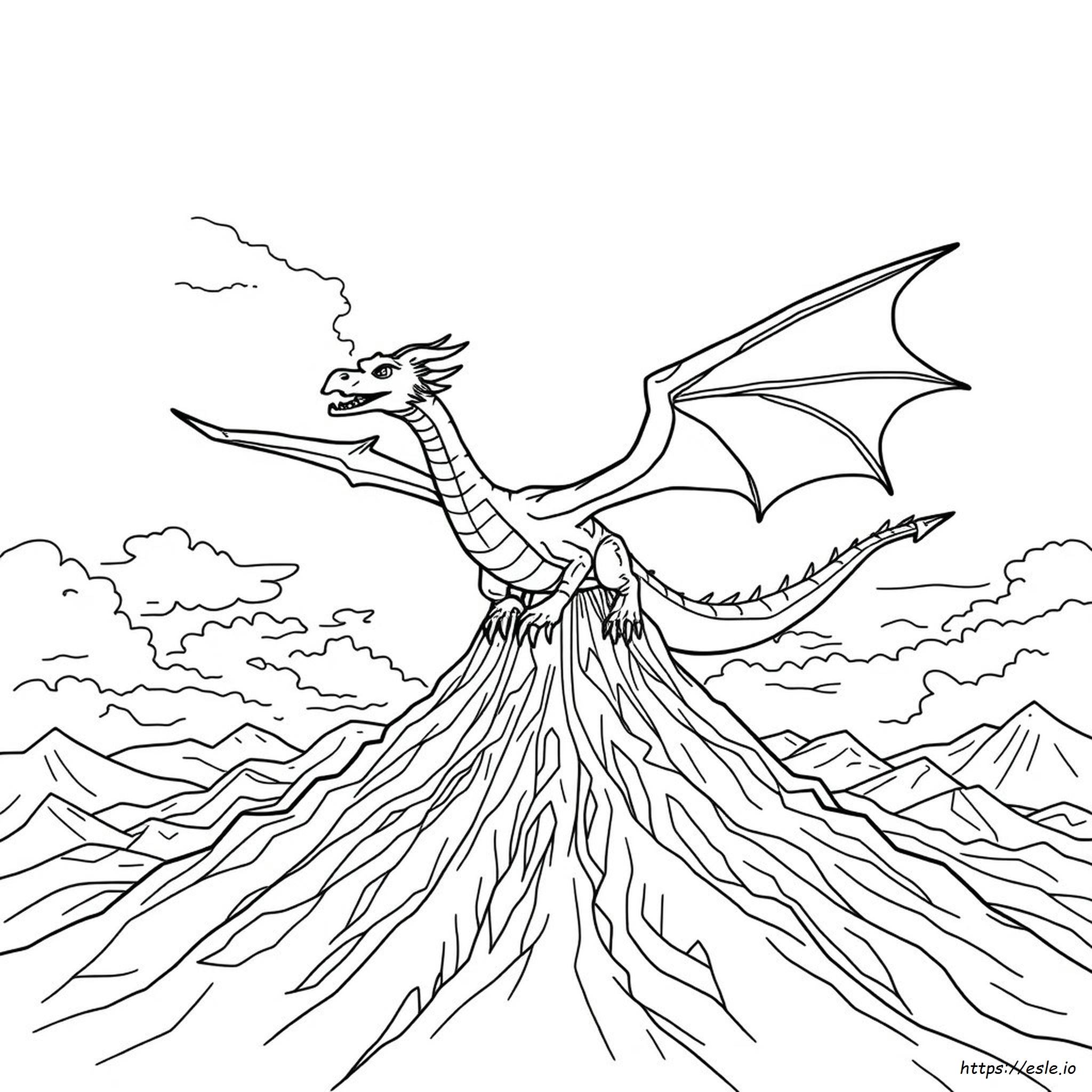 Gambar Mewarnai Naga Epik untuk Dicetak