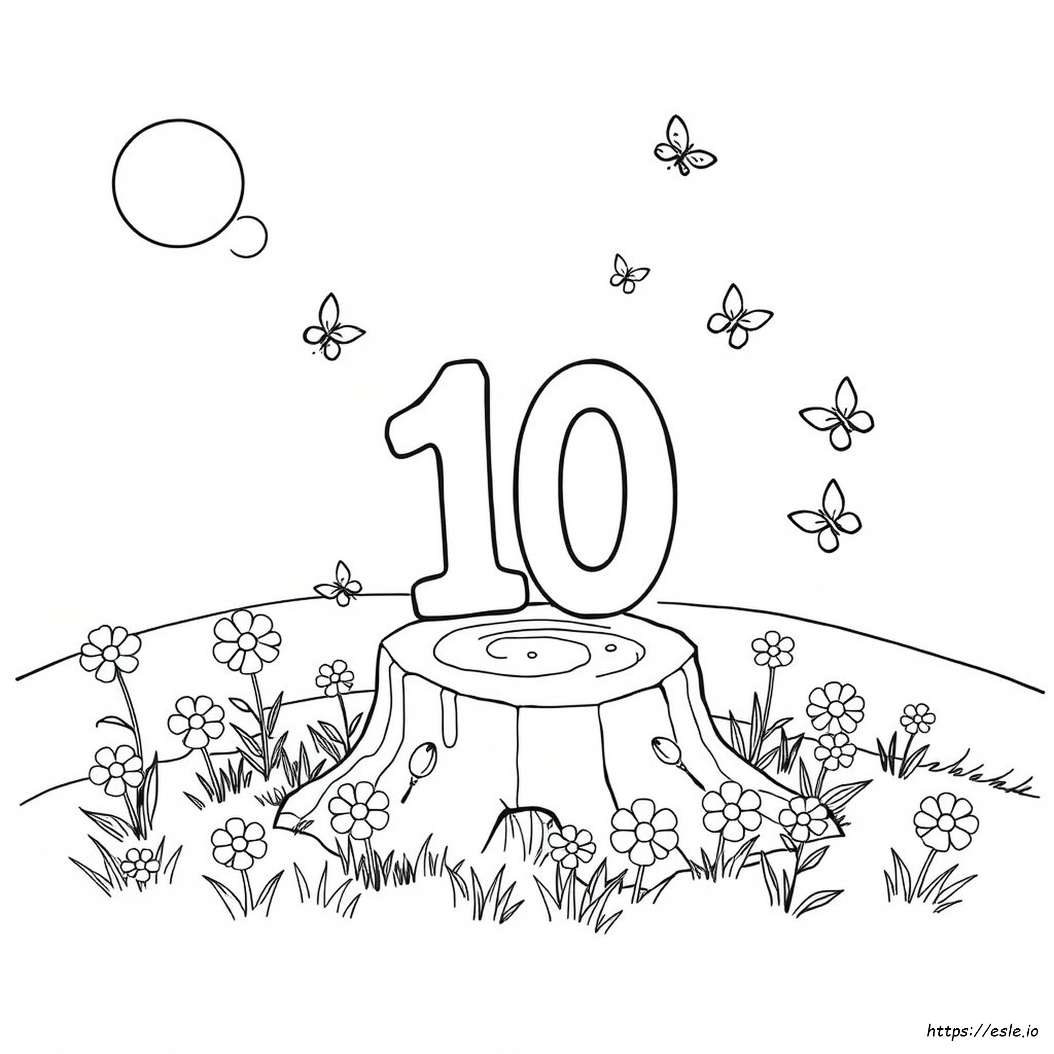 Nummer 10 Ausmalbild Zum Ausdrucken