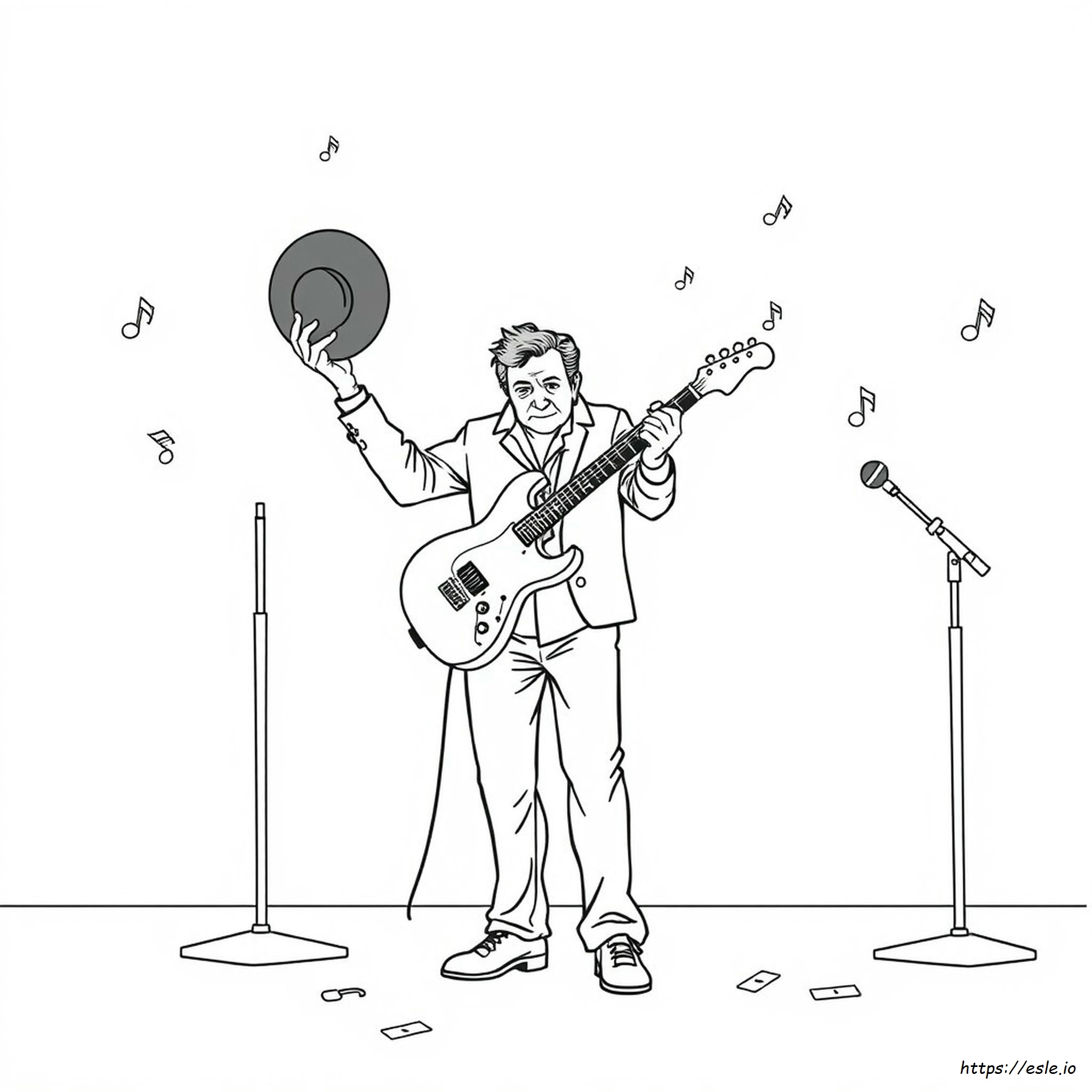 Johnny Cash Coloring Page
