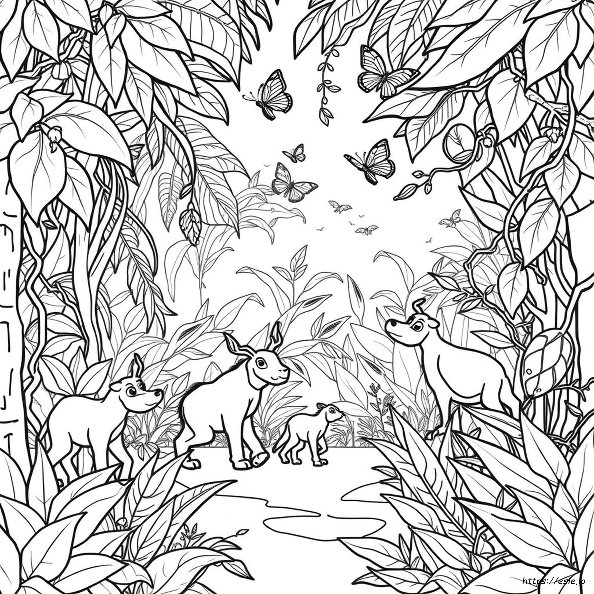 Tropical Rainforest Animals Coloring Pages