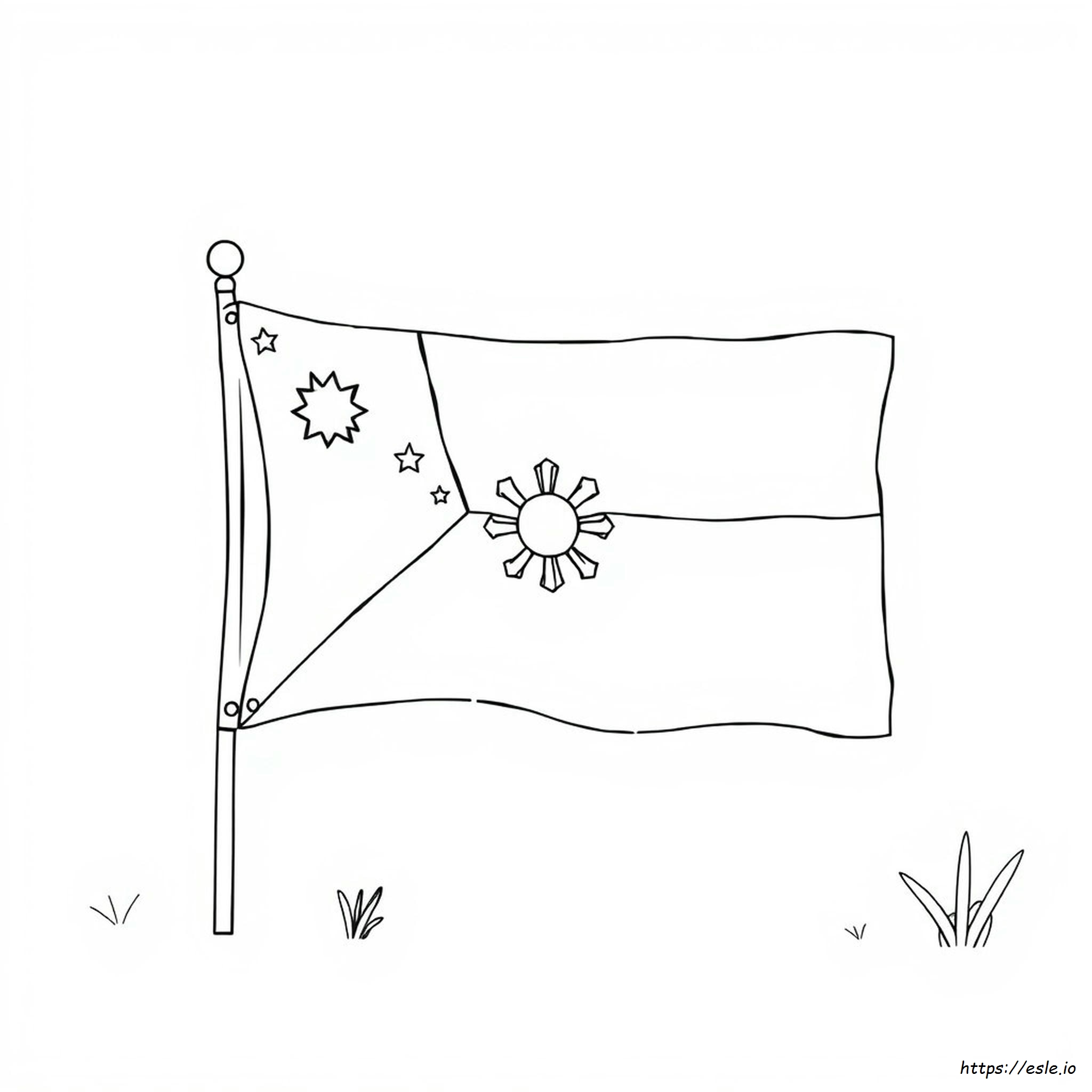 Philippinische Flagge Ausmalbild Zum Ausdrucken