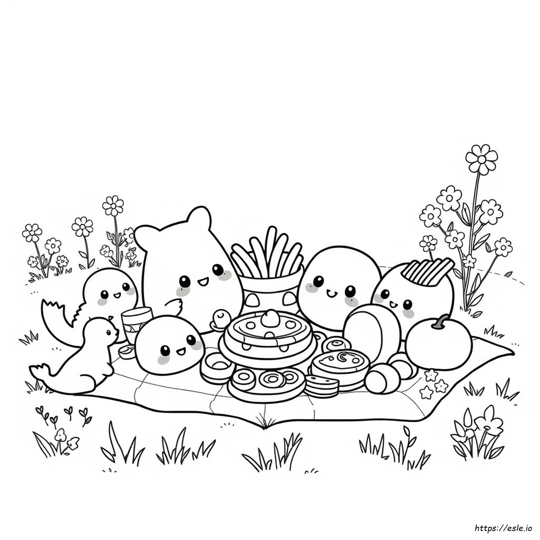 Printable Coloring Pages Kawaii Food