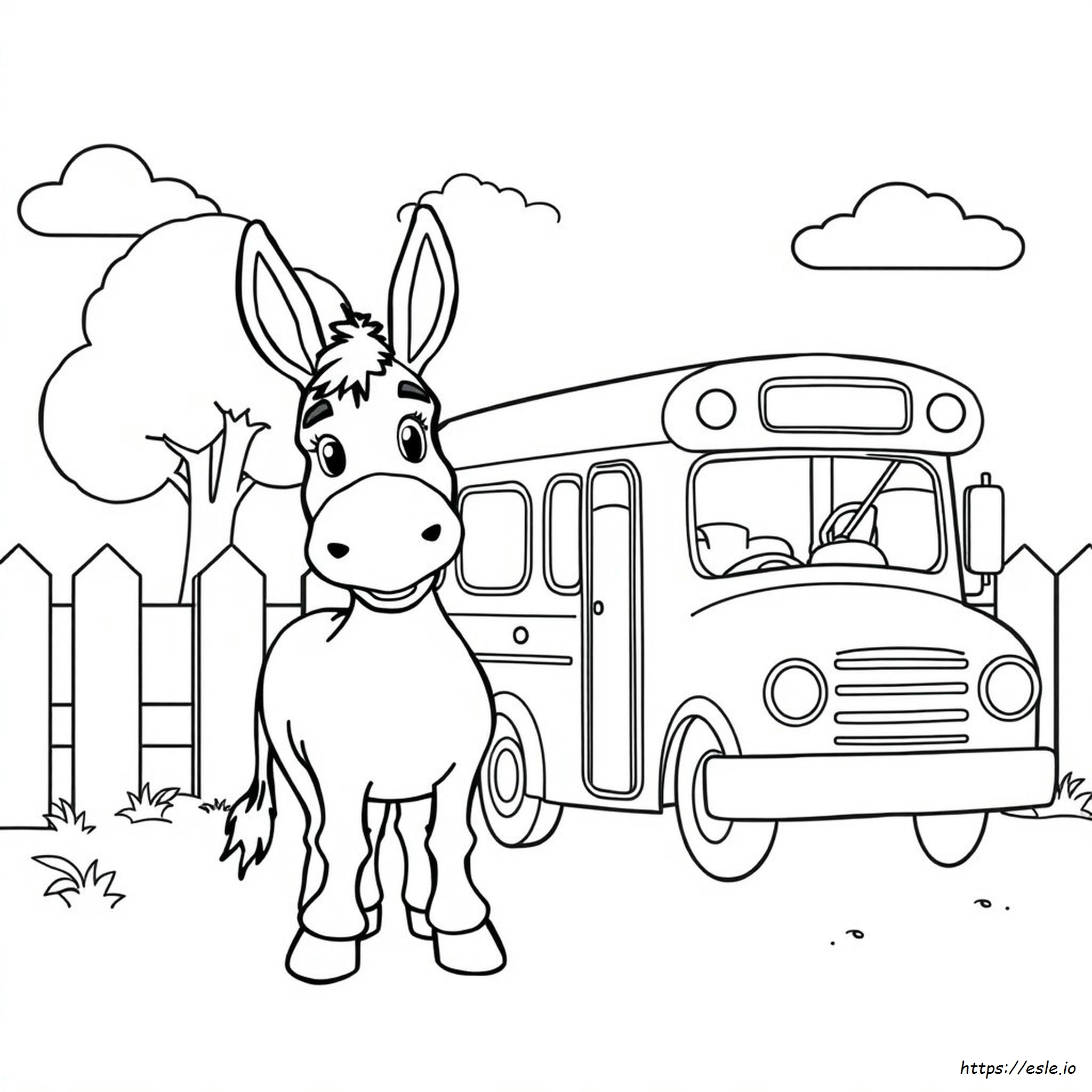 Preschool Donkey Coloring Page