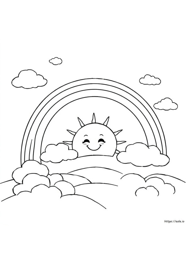 Rainbow World Coloring Page