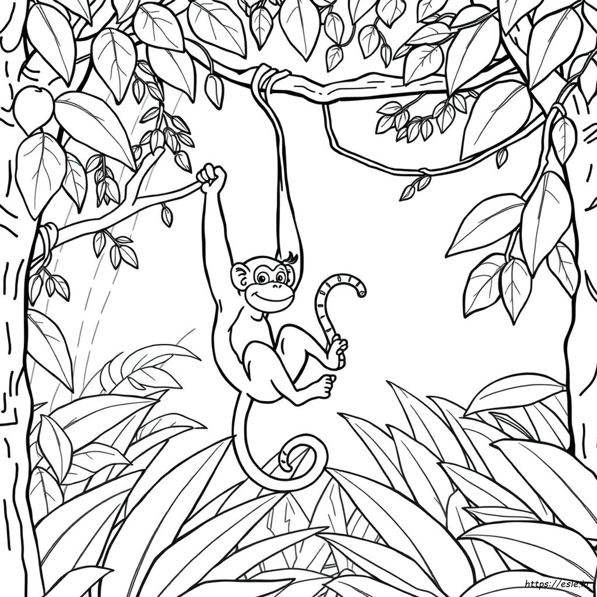 Monkey Coloring Page - Free Printable PDF