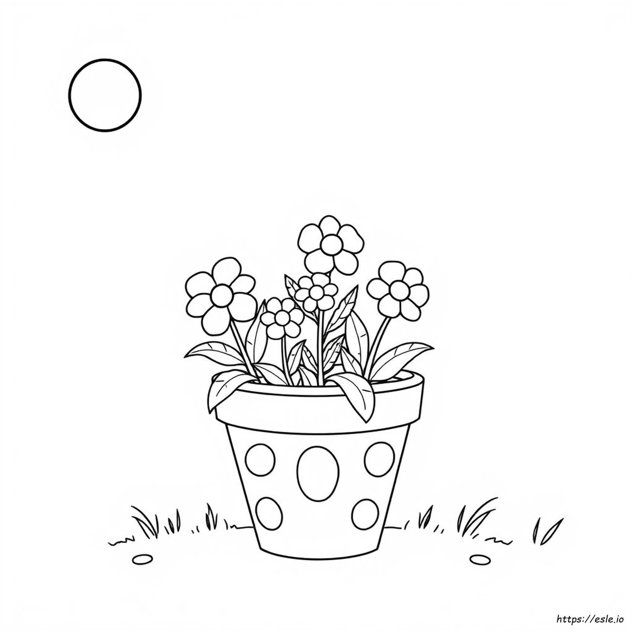 Flower Pot Coloring Page - Free Printable