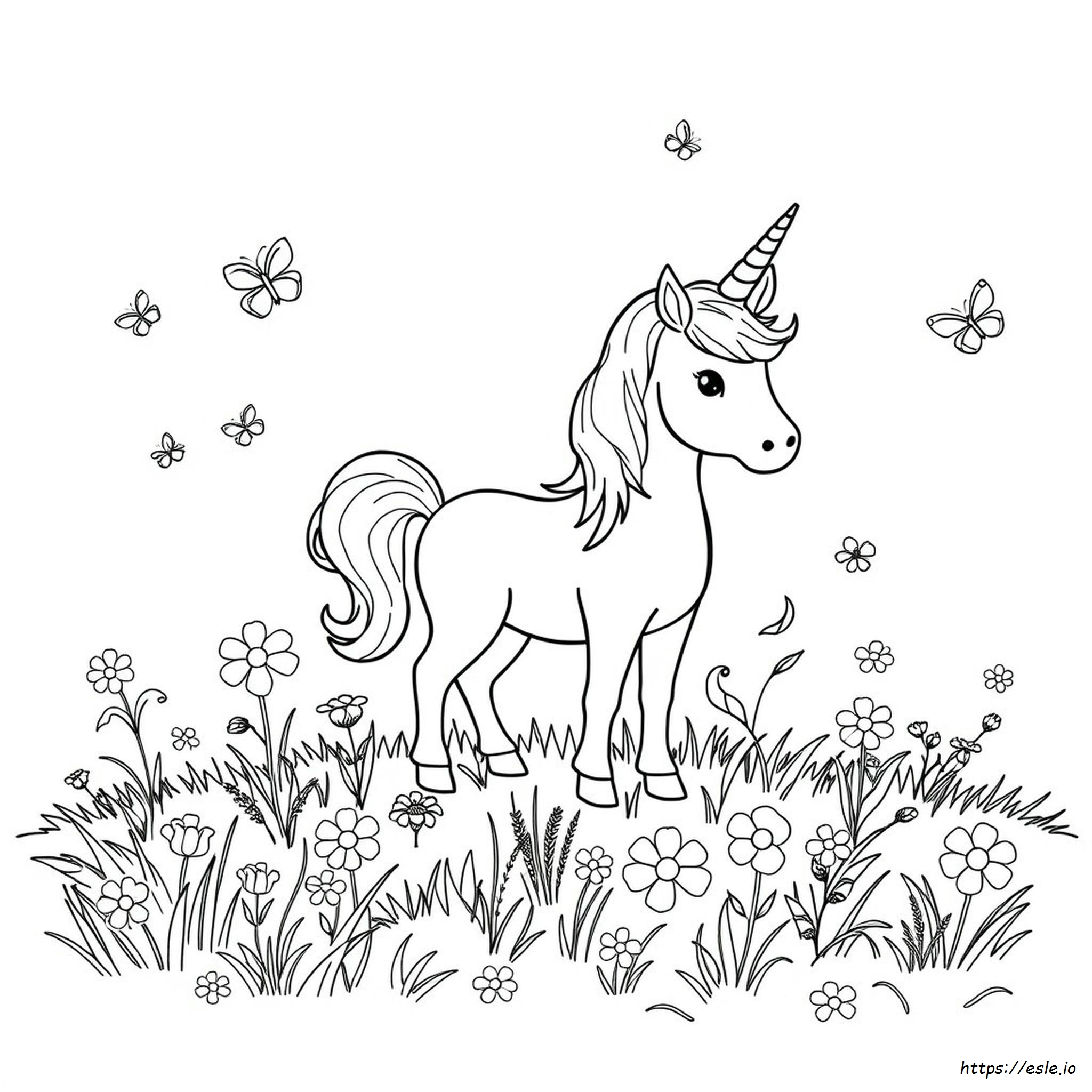 Gambar Mewarnai Mini Unicorn Gratis untuk Dicetak