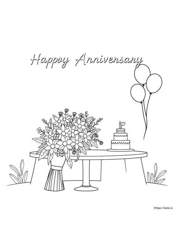 Anniversary Card Coloring Pages