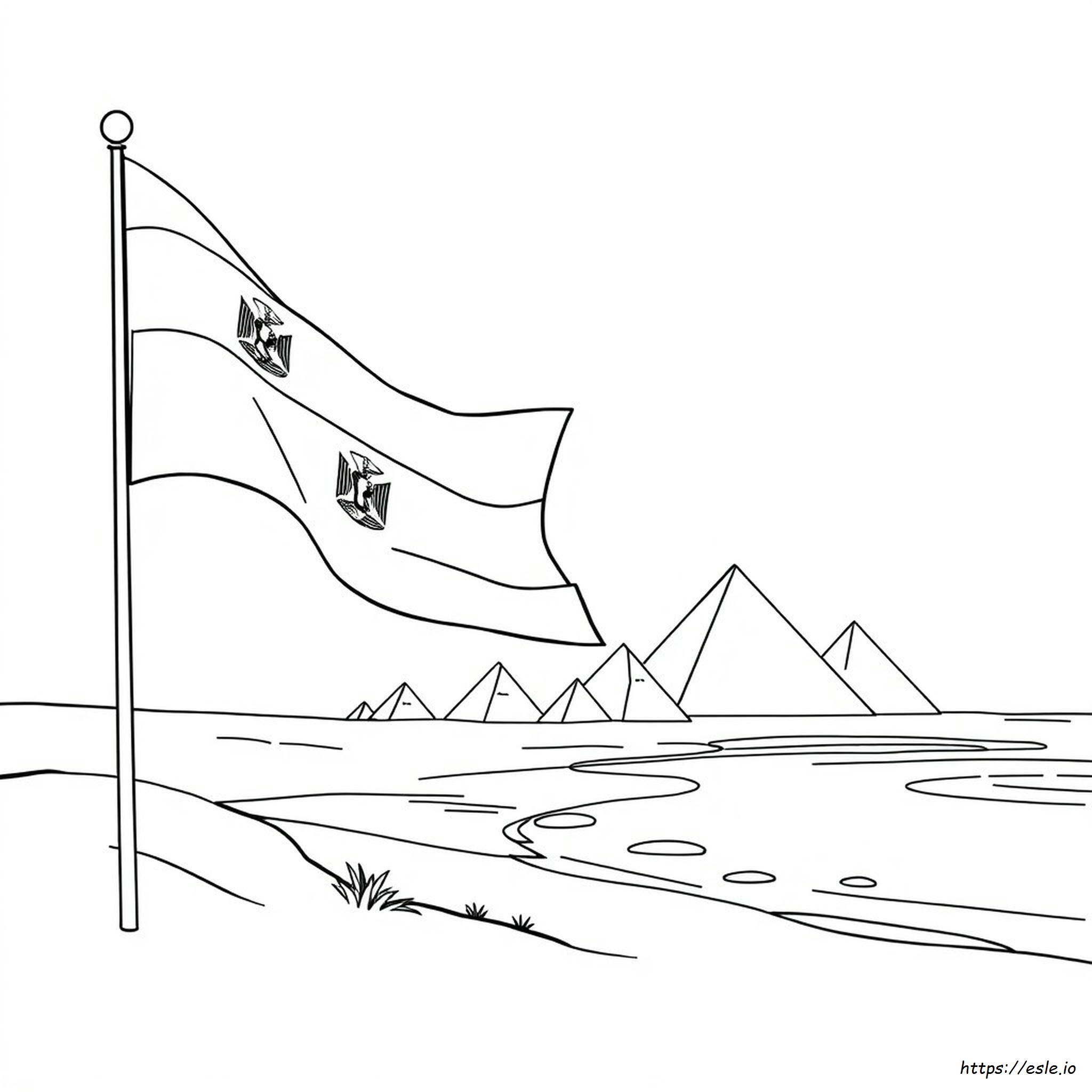 Free Coloring Egypt Flag Coloring Page