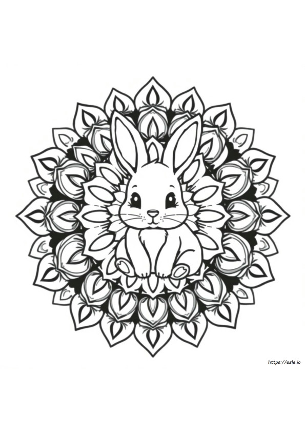 Cute Bunny Mandala Coloring Pages