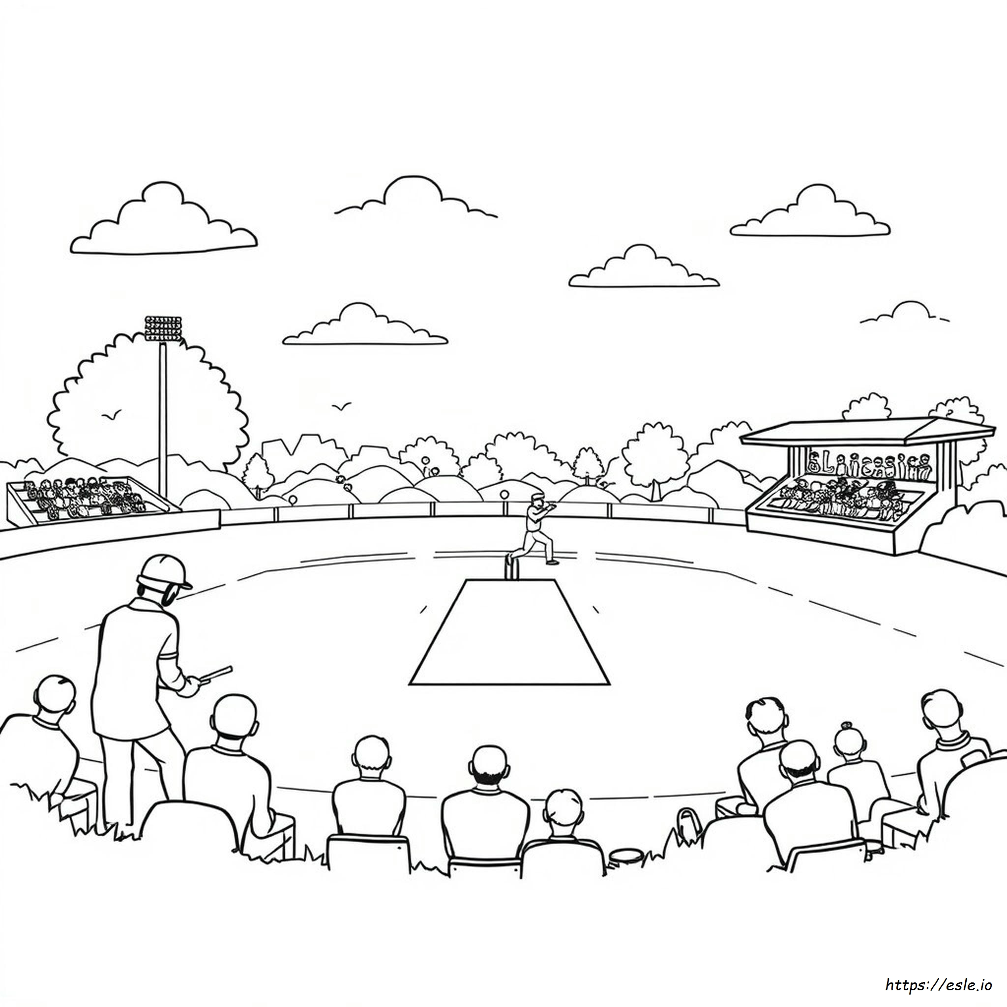 Cricket Sport Coloring Page - Free Printable