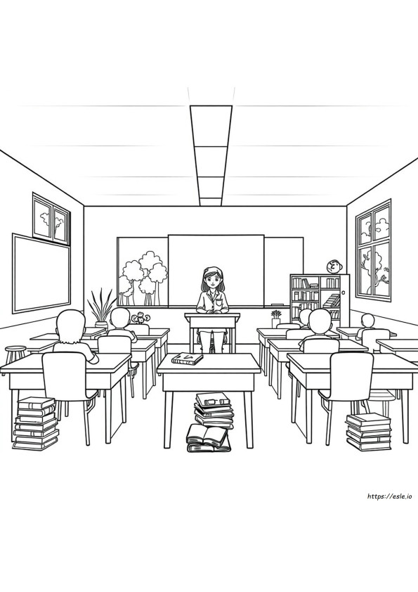 Coloriage Salle De Classe