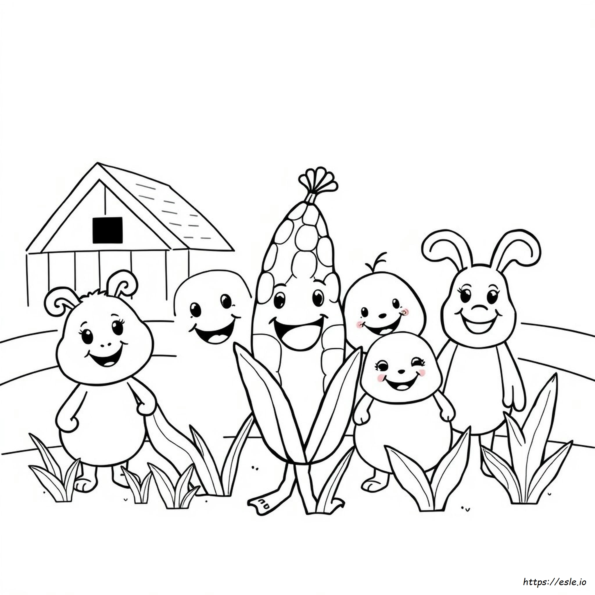 Smiling Critters Da Colorare: Crafty Corn