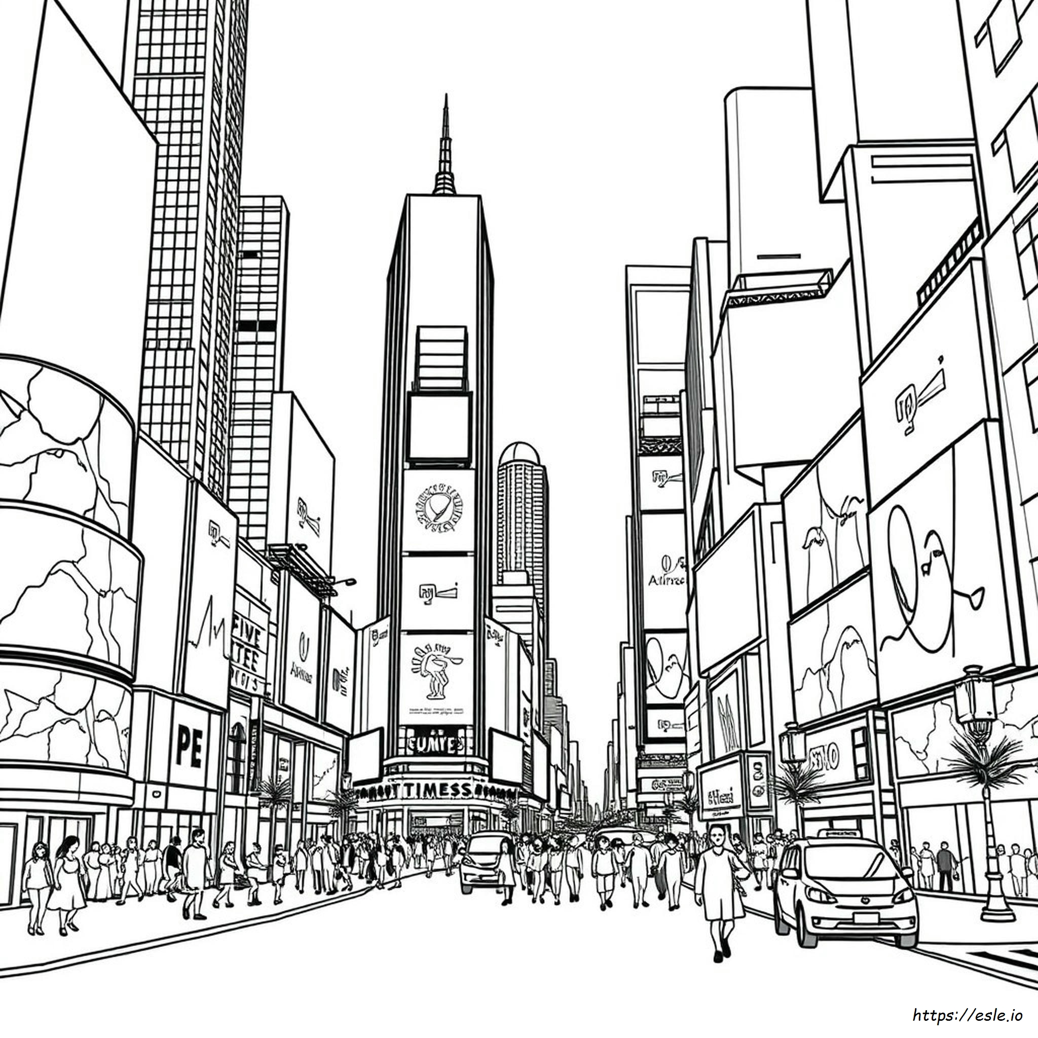Times Square Coloring Page