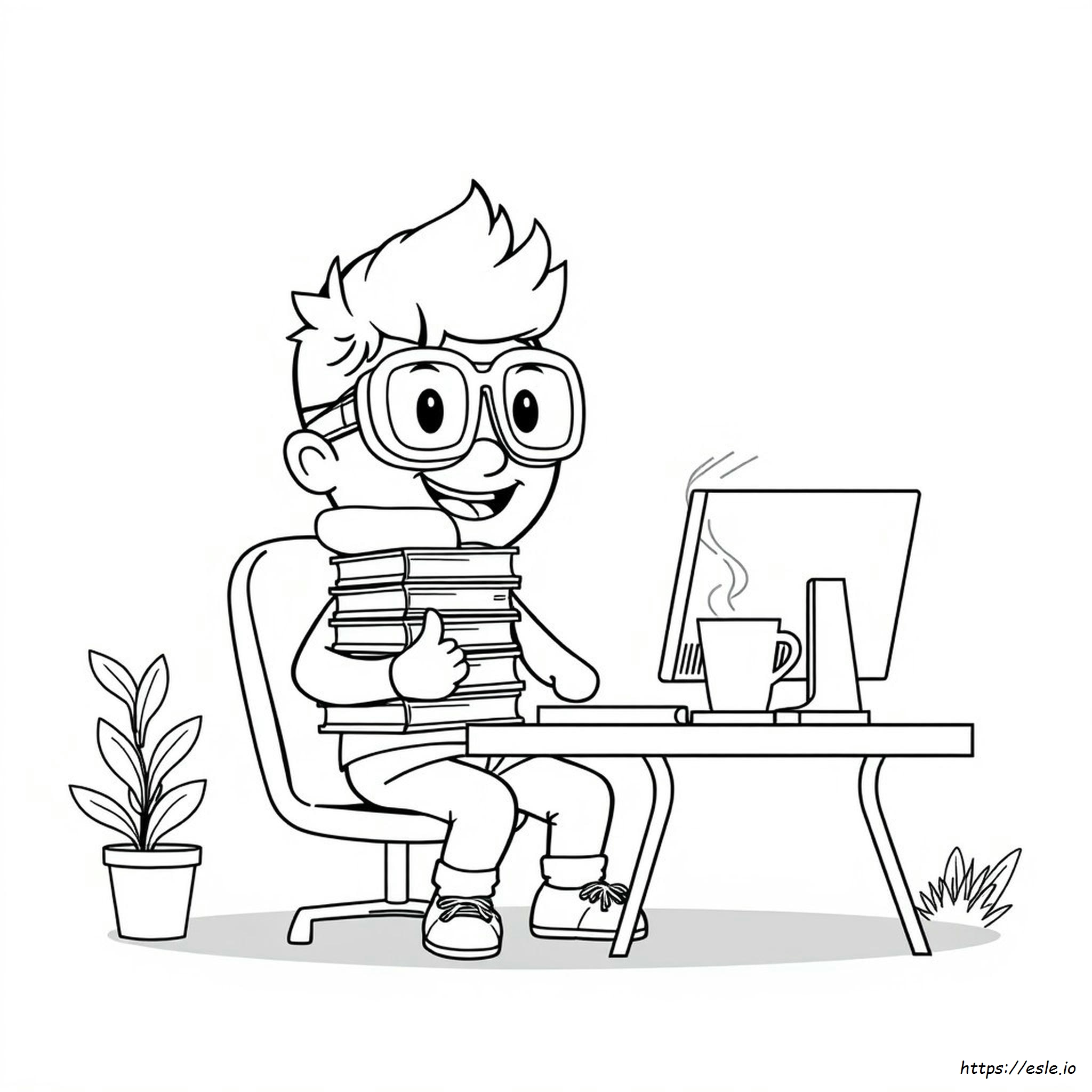 Nerd Emoji Coloring Page