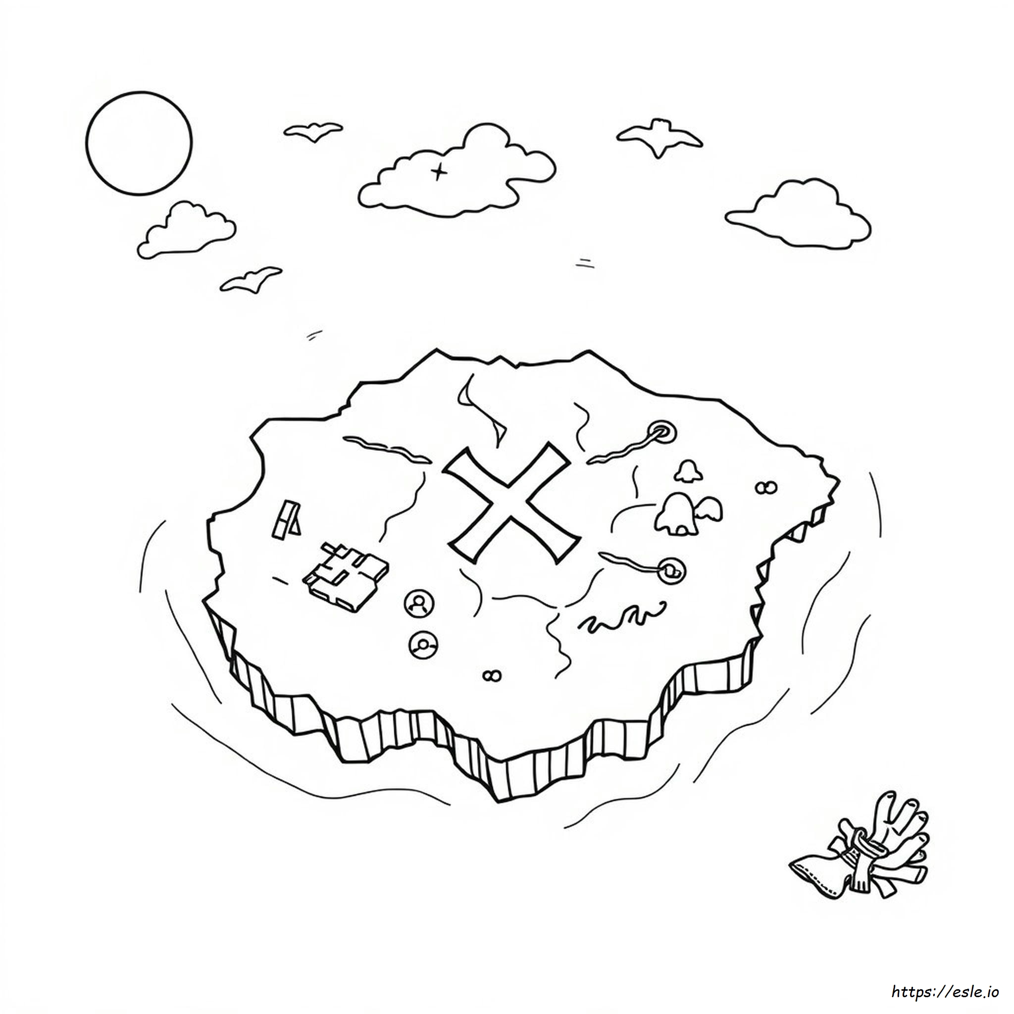 Coloring Page Of Treasure Maps - Free Printable