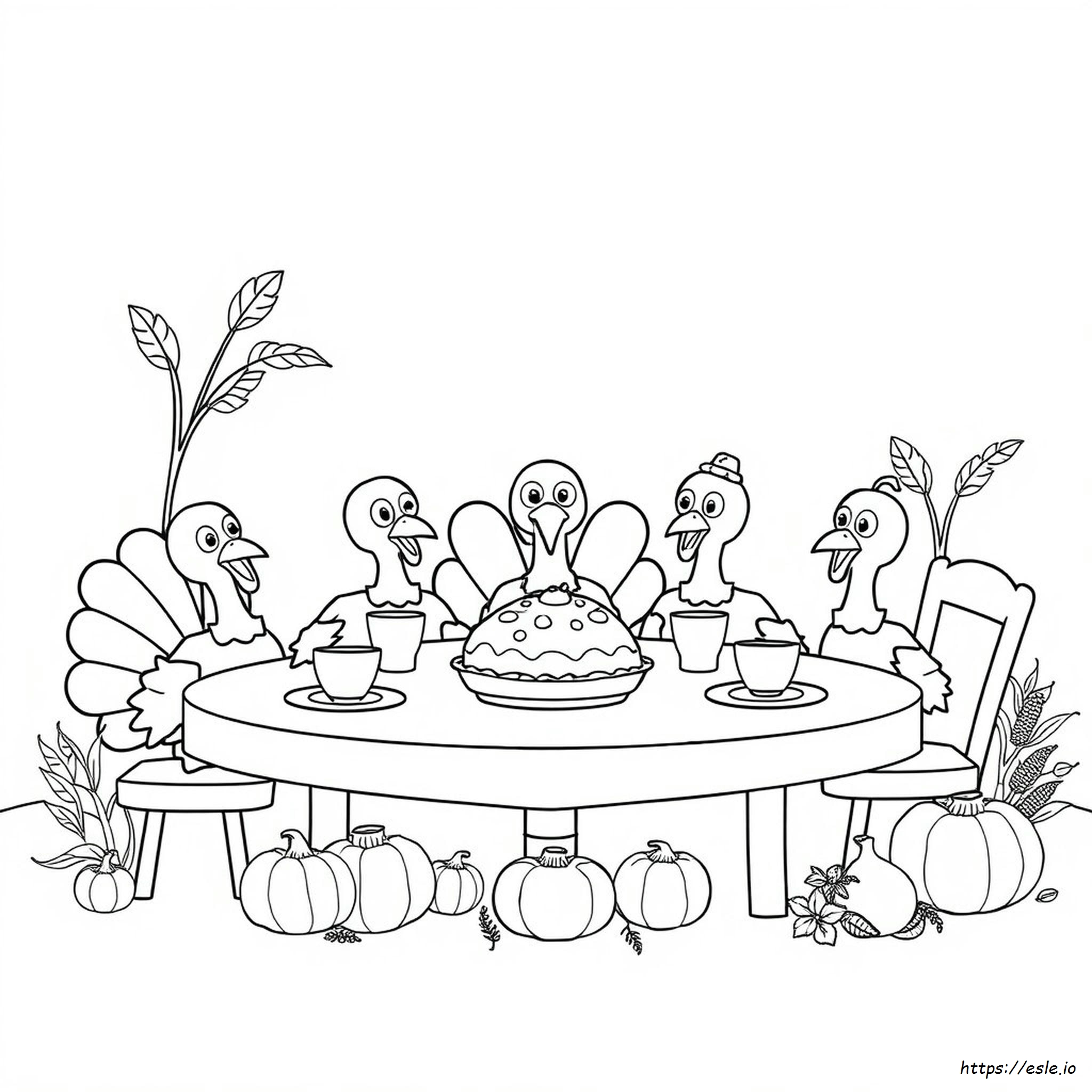 Turkey Family Coloring Page - Free Printable