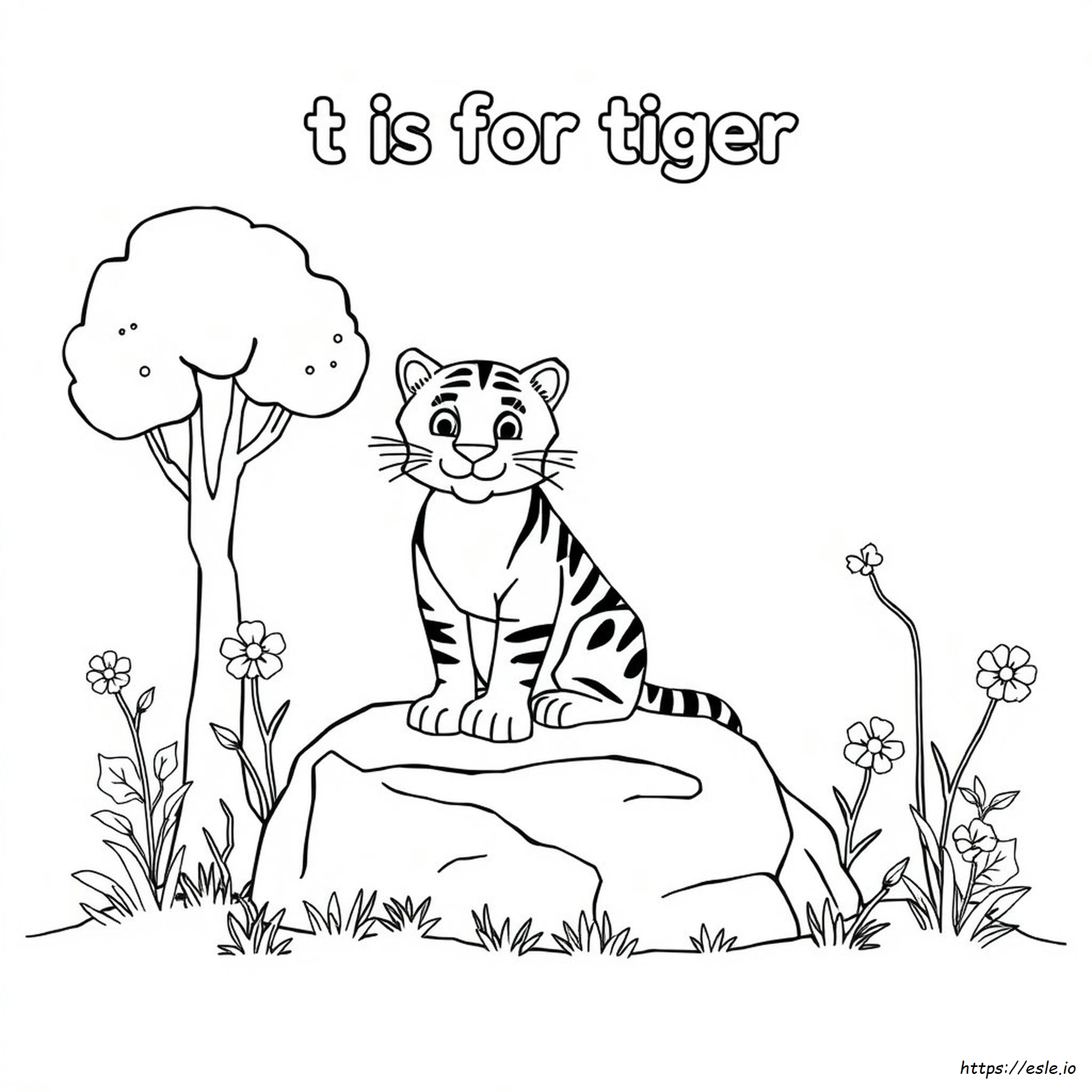 T Is For Tiger Coloring Page