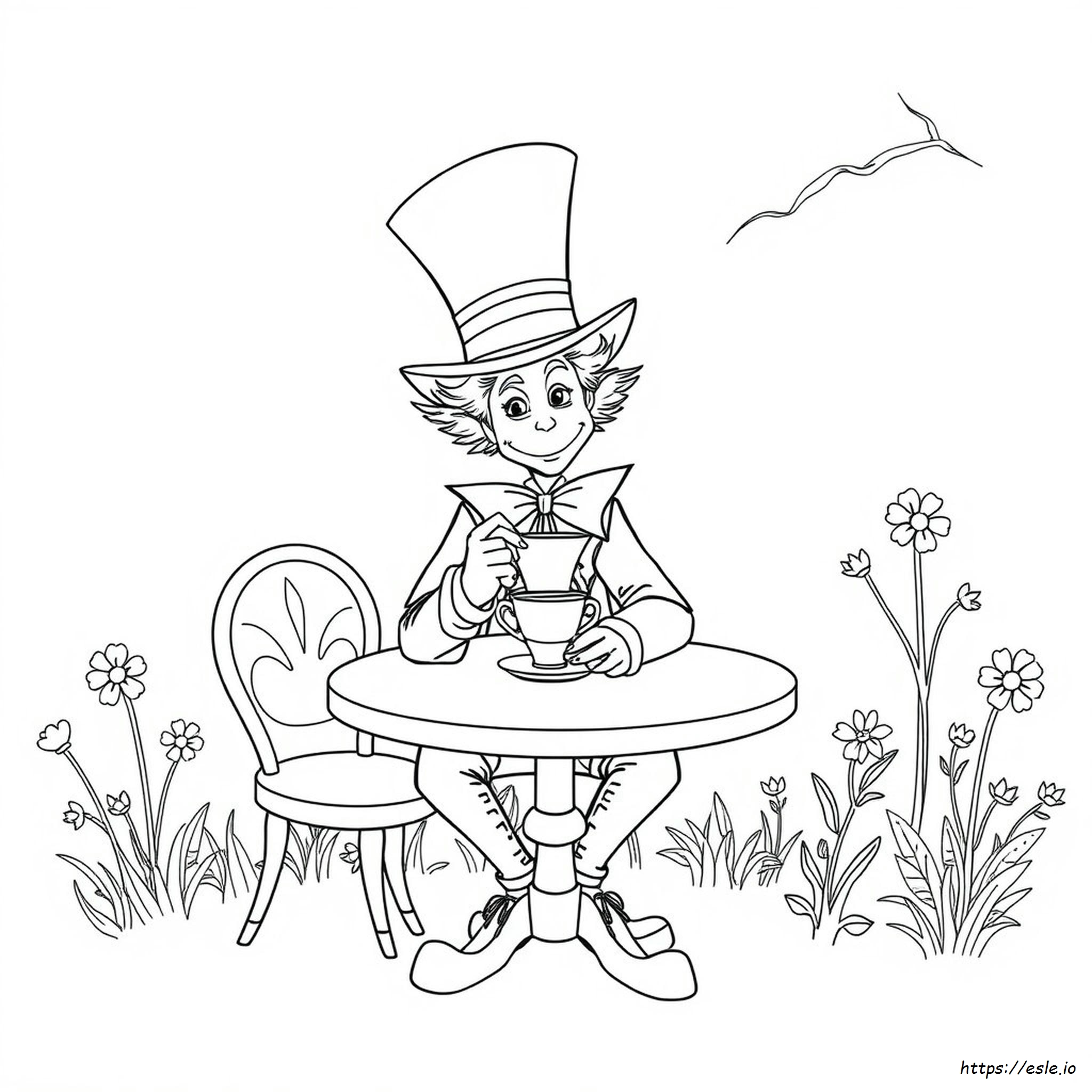 Mad Hatter Coloring Page - Free Printable