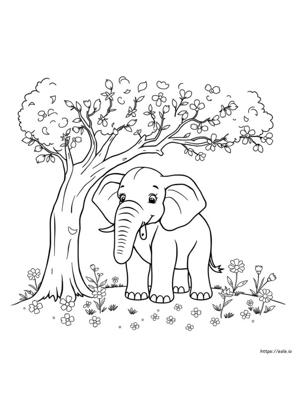 Elefant Ausmalbild Farbe