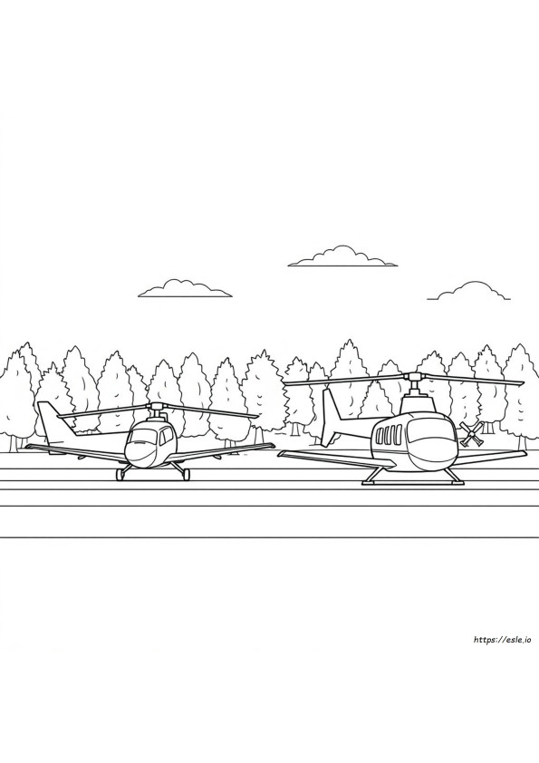 Ausmalbilder Flugzeuge Und Helikopter