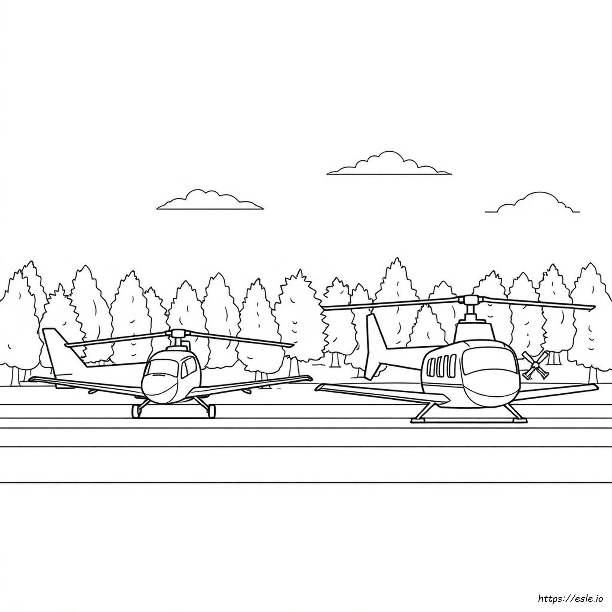 Coloring Pages Airplanes And Helicopters - Free Printable