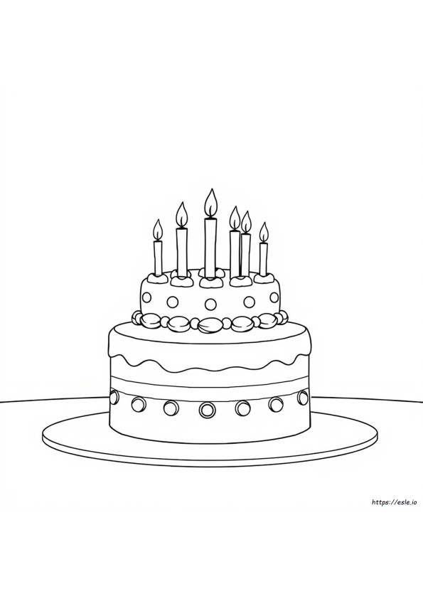 Coloring Page Of A Cake