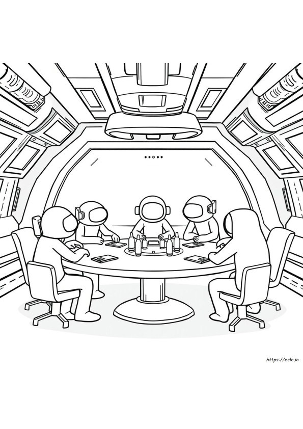 Among Us Emergency Meeting Coloring Pages