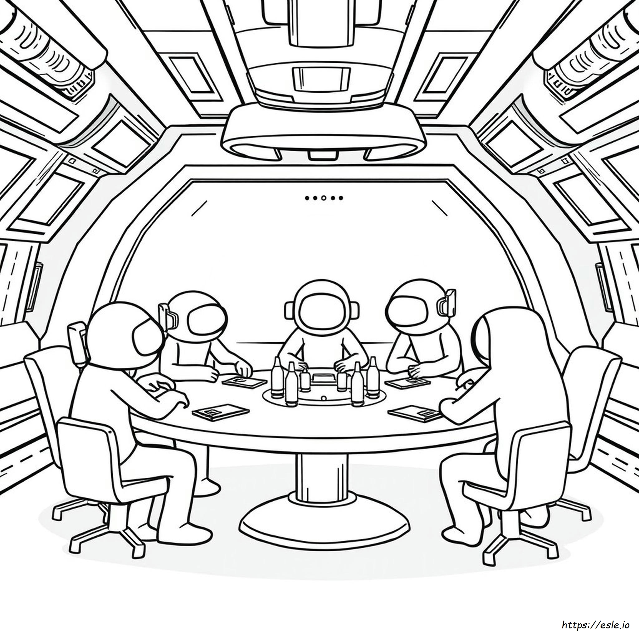 Among Us Emergency Meeting Coloring Pages