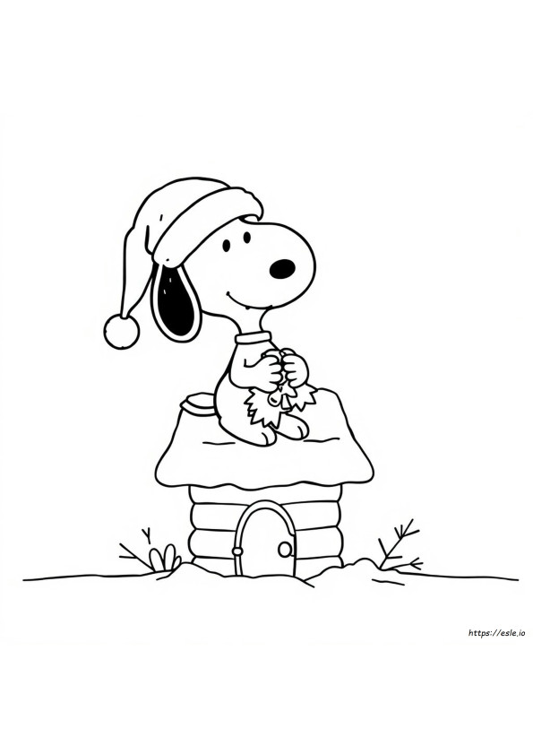 Schattige Snoopy Kerst Kleurplaten