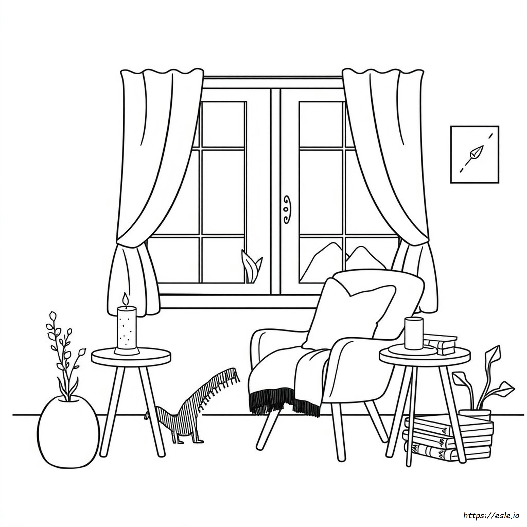 Gambar Mewarnai Sudut Hygge untuk Dicetak