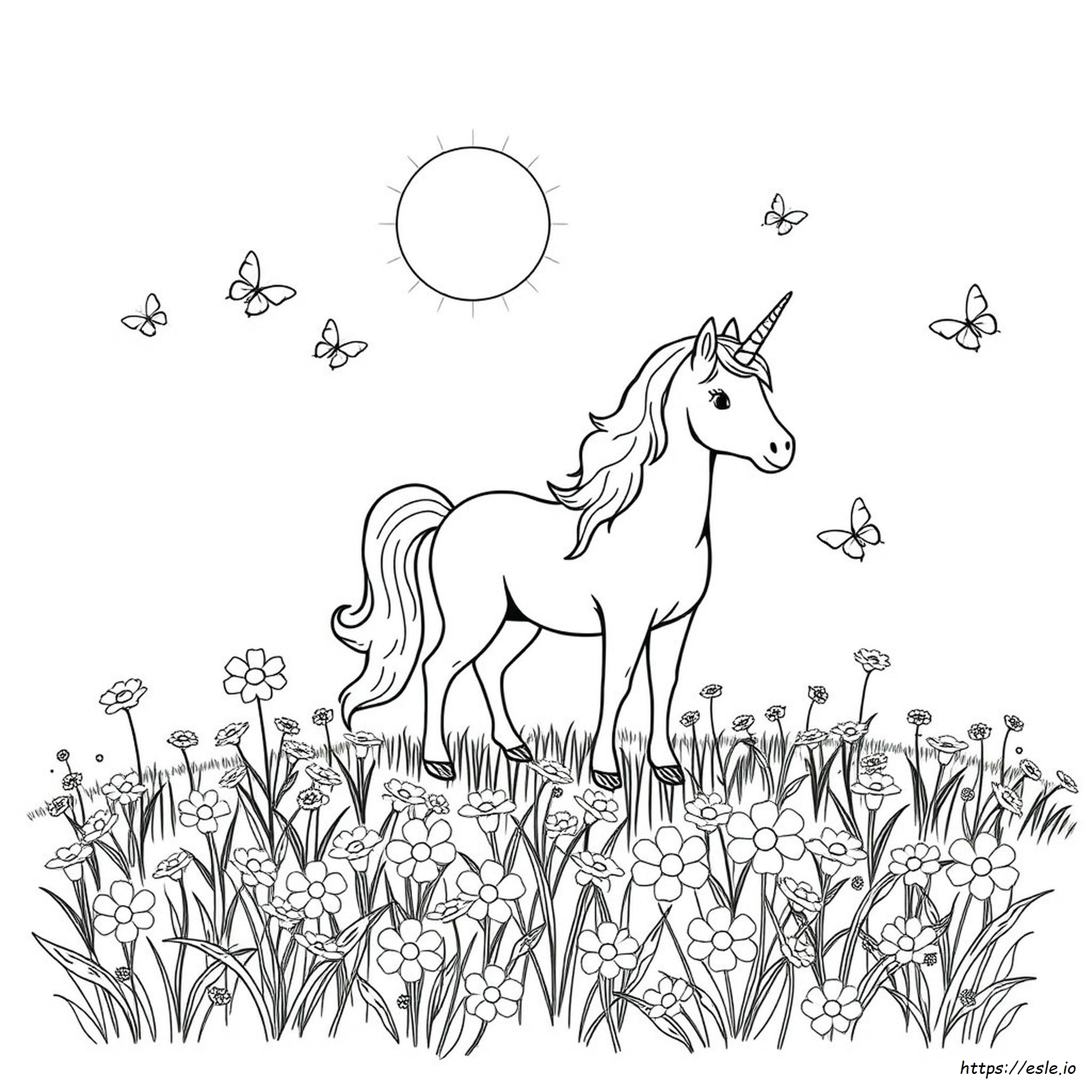 Summer Unicorn Coloring Page - Free Printable