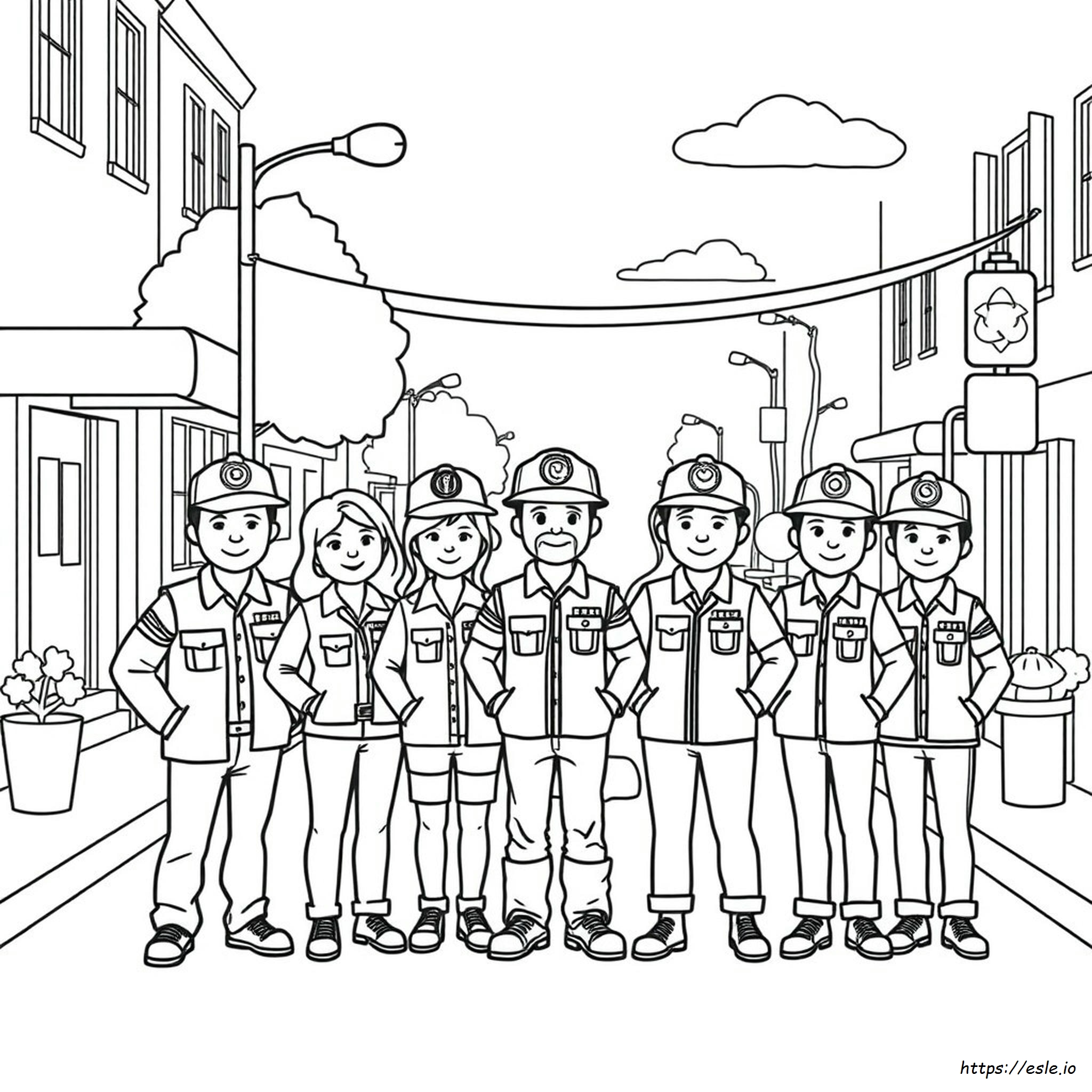 Community Helpers Hats Coloring Pages