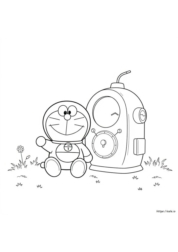 Doraemon Fekete-Fehér Színező