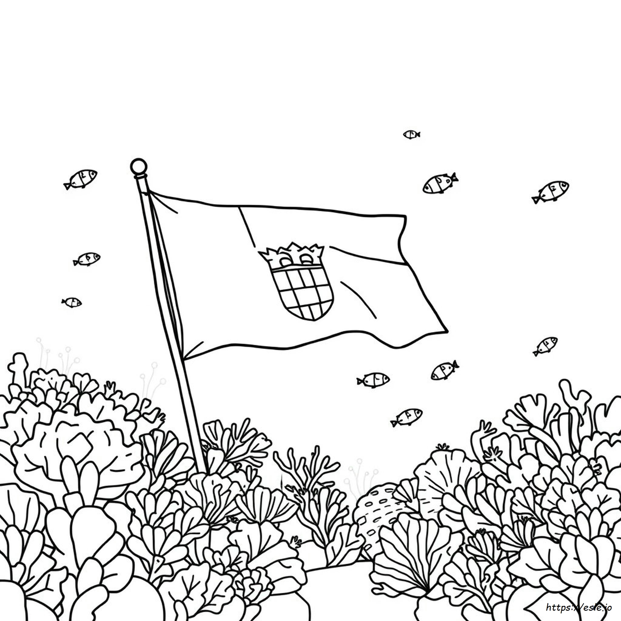 クロアチアの国旗 ぬりえ