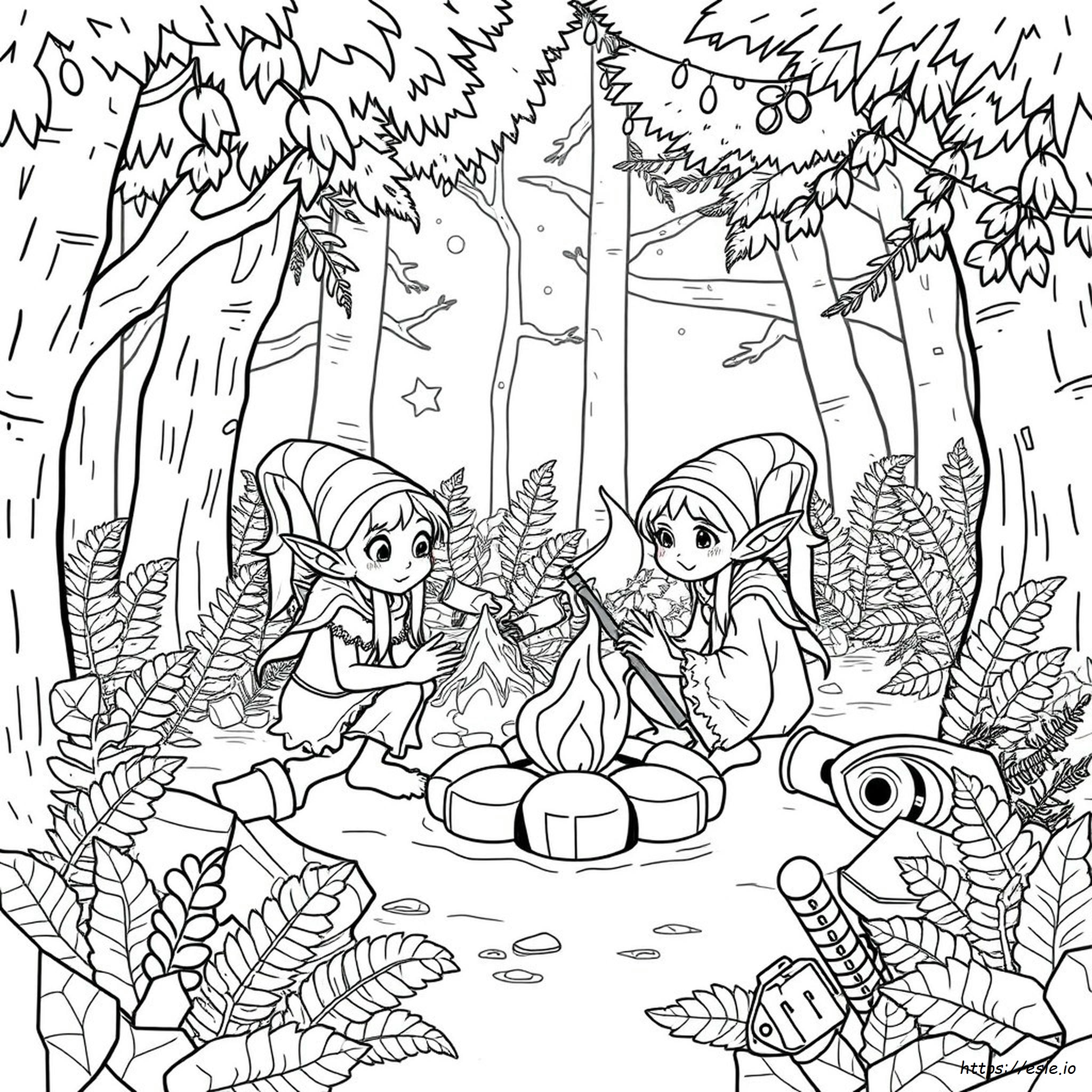 Coloring Pictures Of Elves - Printable Coloring Page