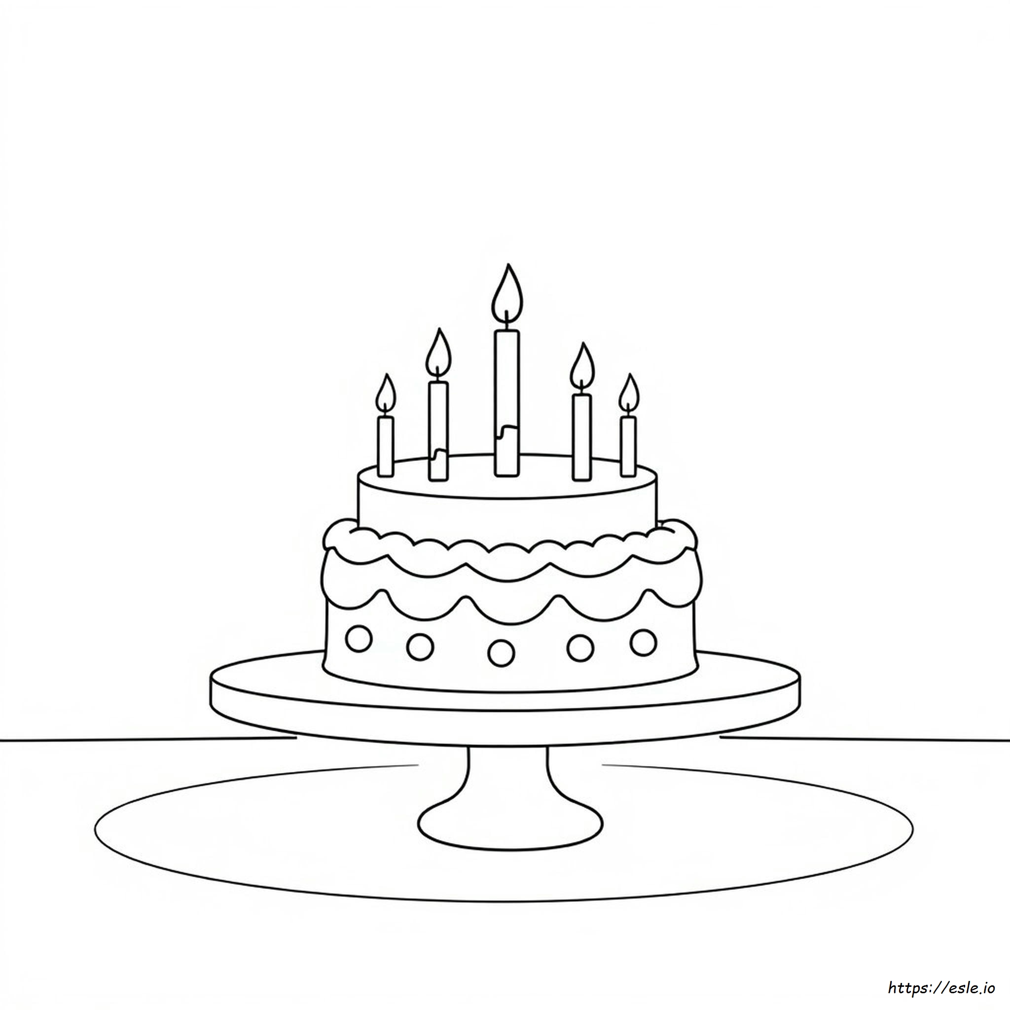 Birthday Cake Coloring Page - Free Printable