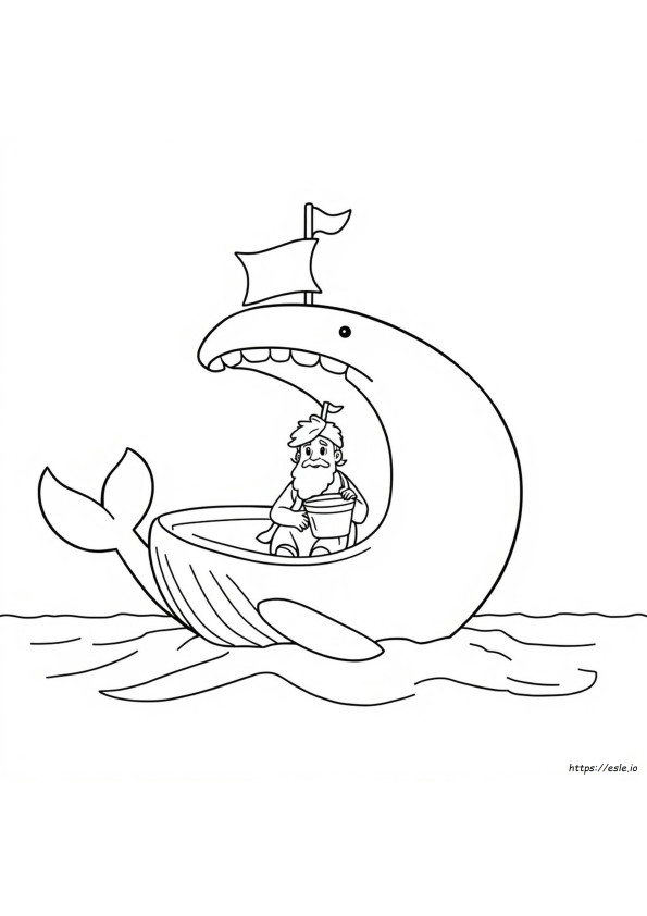 Páginas Para Colorear Gratis De Jonás Y La Ballena