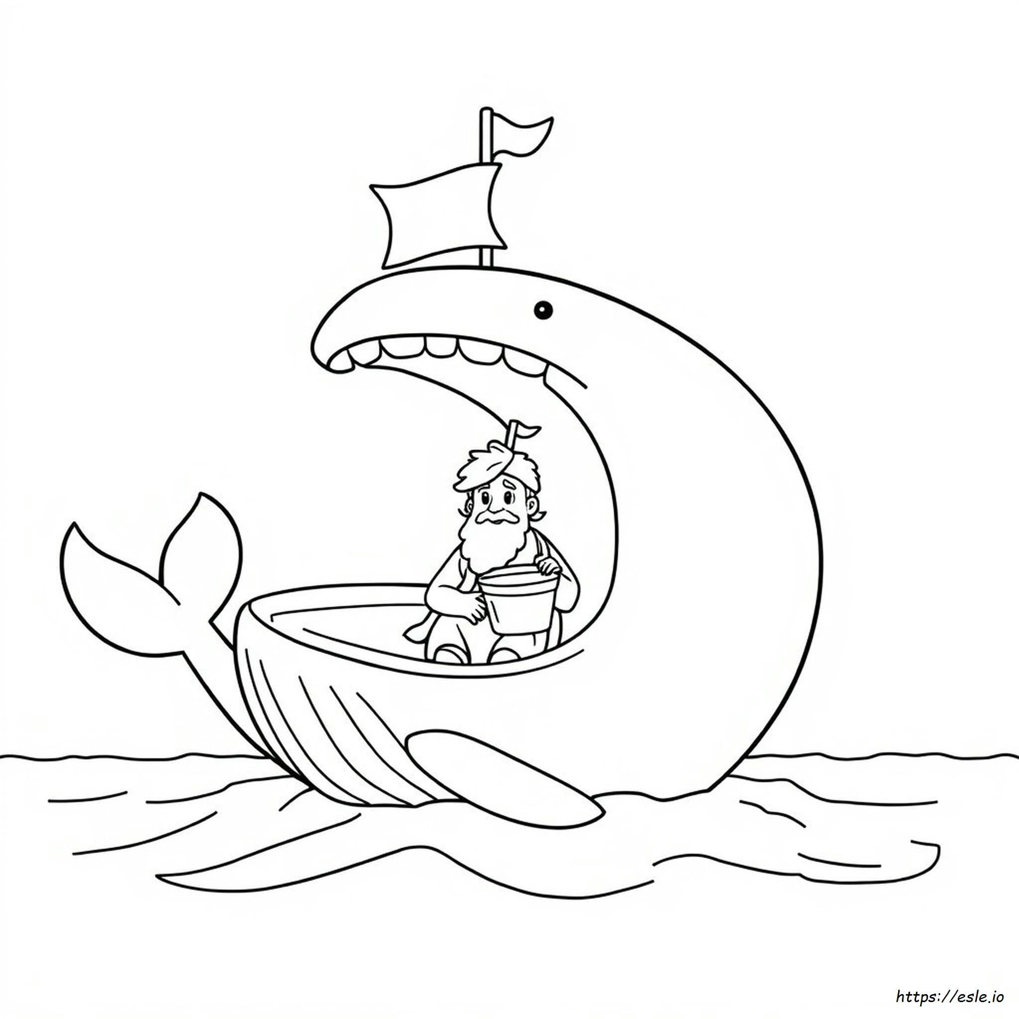 Free Printable Coloring Page: Jonah and the Whale