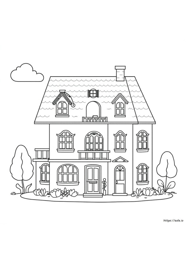 Doll House For Colouring